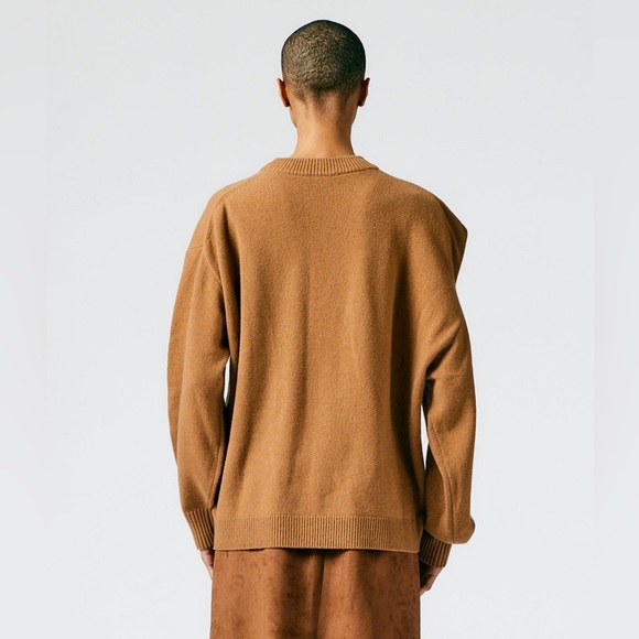 Tibi Recycled Cashmere Carre Oversized Sweater in Caramel - Picture 3 of 11